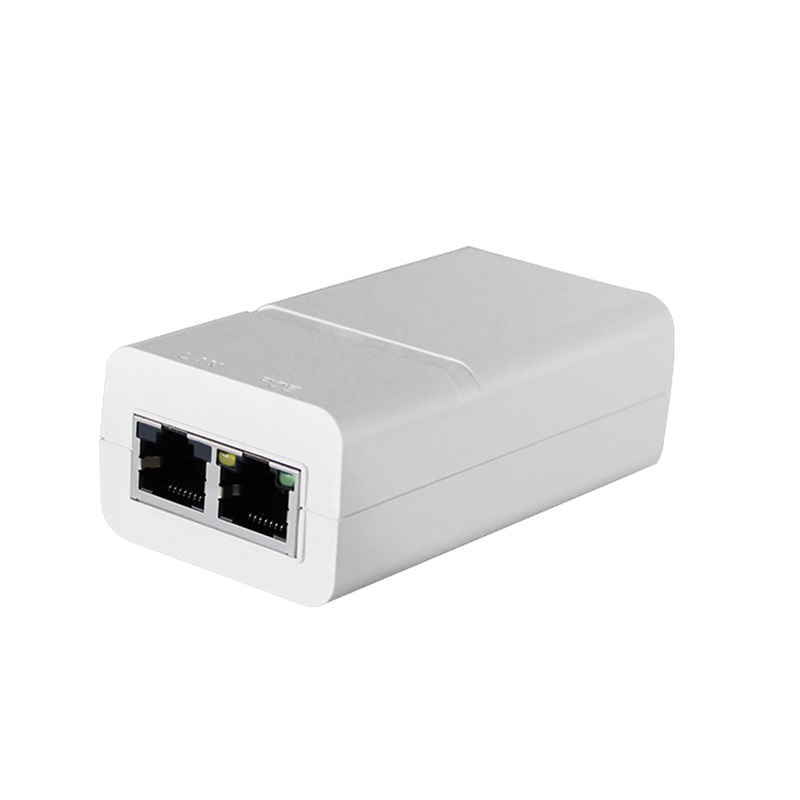Procet 48V DC 15.4 Watt Gigabit 802.3af PoE White Midspan Injector