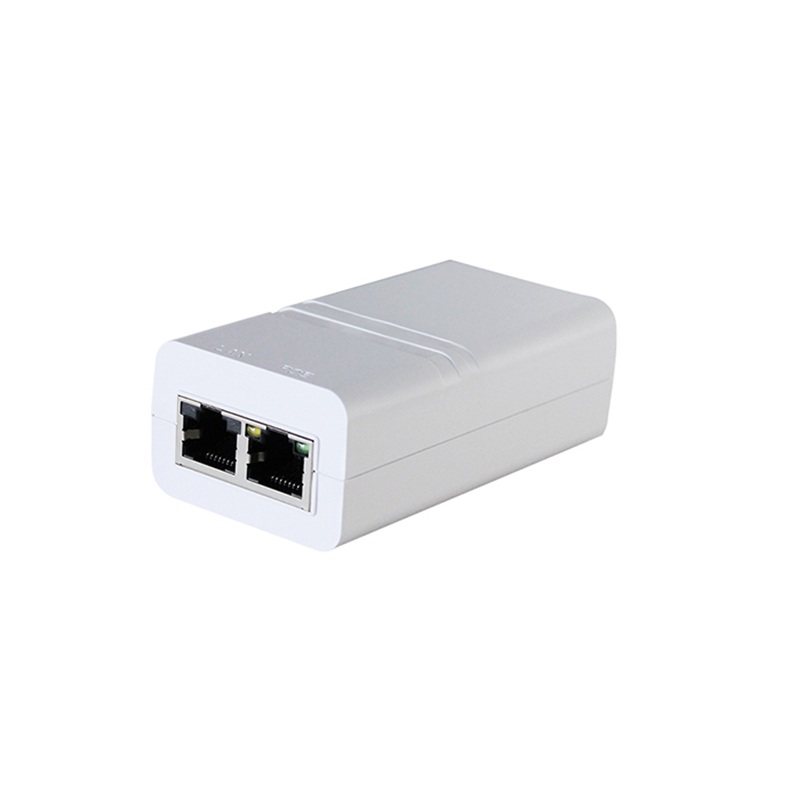 Procet 52V DC 30 Watt 10 Gigabit 802.3af/at PoE+ White Power over Ethernet Injector