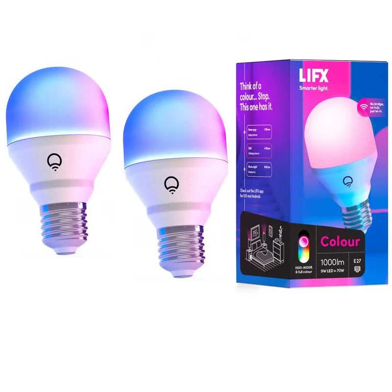 2 Pack LIFX Colour 1000 WiFi LED Light Bulb E27 Screw LIFX — view 2