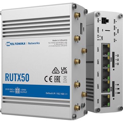Teltonika RUTX50 Dual SIM Cellular 4G/LTE/5G Gigabit Wi-Fi Broadband Router with I/O and GPS Teltonika — view 2