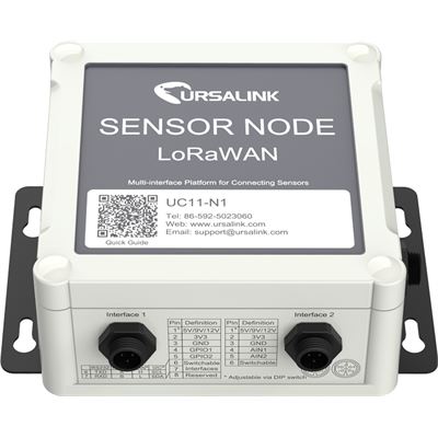 Ursalink DC powered LoRaWAN EU868 Client with GPIO, RS232/RS485 switchable, 3.3V output, 5/9/12 V output and input 4-20mA or 0-10V Switchable Milesight IoT — view 2