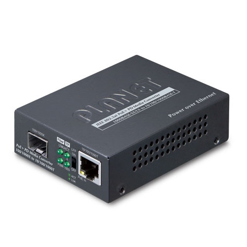 Planet GT-805A-PD 802.2at PoE+ PD 10/100/1000Base-T to 100/1000Base-x Media Converter Planet — view 2
