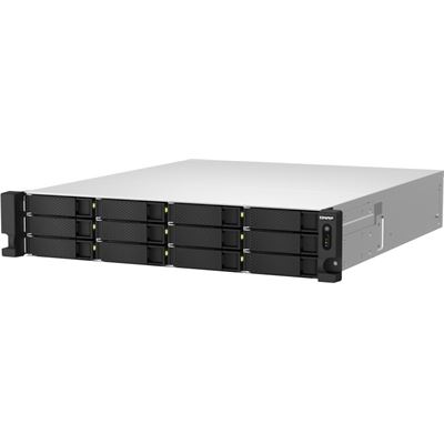 QNAP TS-h1887XU-RP-E2334-16G 18-Bay 2U rackmount NAS, Intel® Xeon® E-2334 4 cores / 8 threads 3.4 GHz processor (boost up to 4.8 GHz), 16 GB ECC DDR4, 12 x 2.5"/3.5" SATA 6Gbps HDD/SSD + 6 x 2.5" SATA 6Gbps, 2 x 10GBASE-T, 2 x 2.5GbE, 4 x USB 3.2 Gen QNAP — view 2
