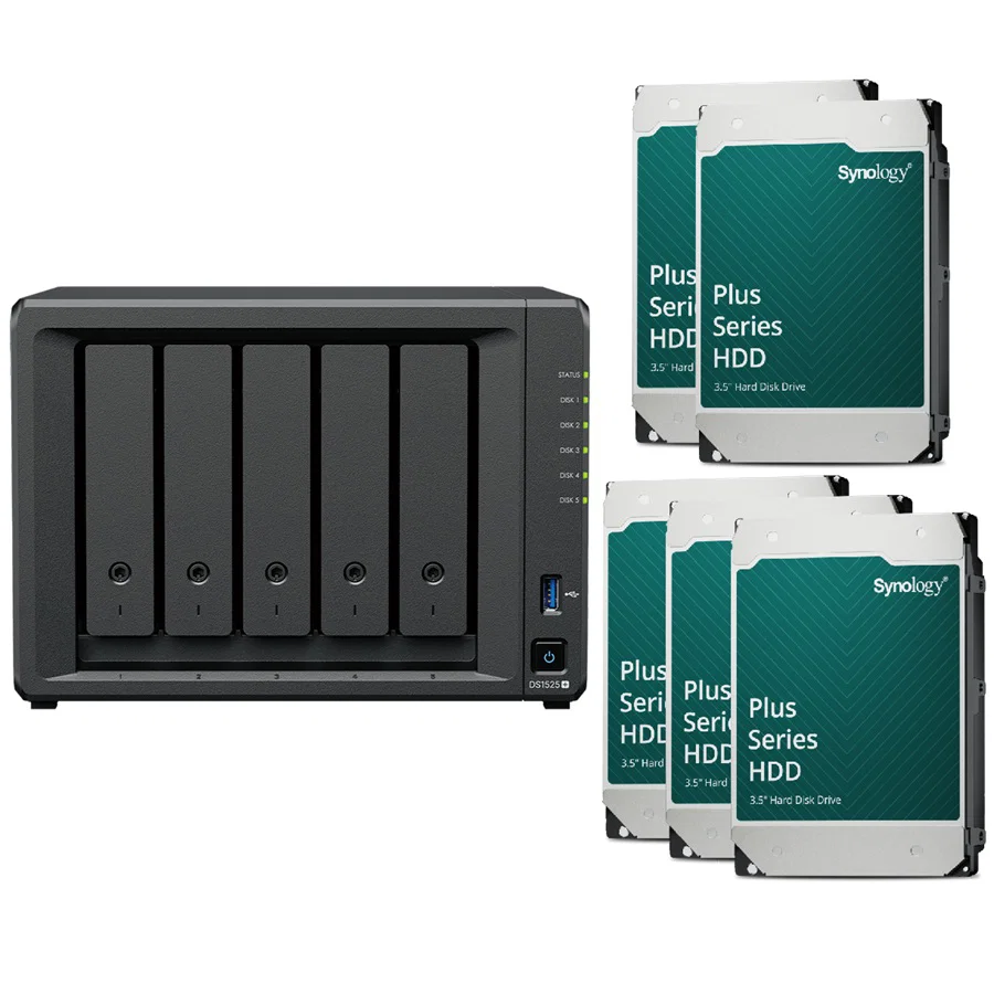 Synology DS1525+ Desktop 5 Bay NAS RTG (40Tb) 5x Synology Plus Series 8Tb Synology — view 2