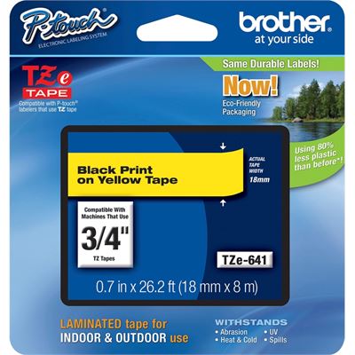 BROTHER TZe641 18mm x 8m Standard laminated Blac BROTHER — view 2