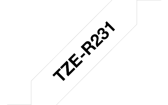 BROTHER TZER231 12MM BLACK ON WHITE RIBBON TAPE thumbnail 1