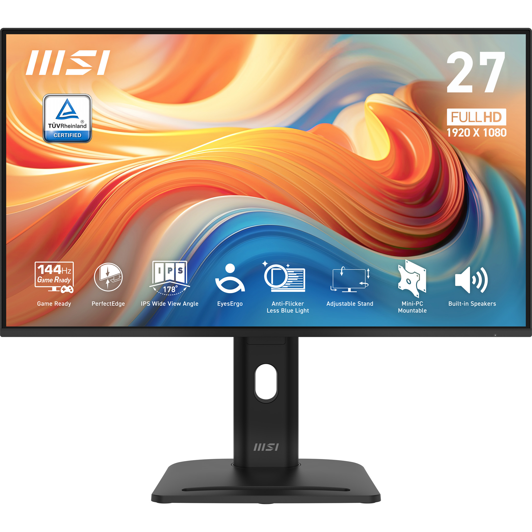 MSI BLACK 27in/IPS/FHD/144HZ/DP HDMI VGA 4Y thumbnail 1