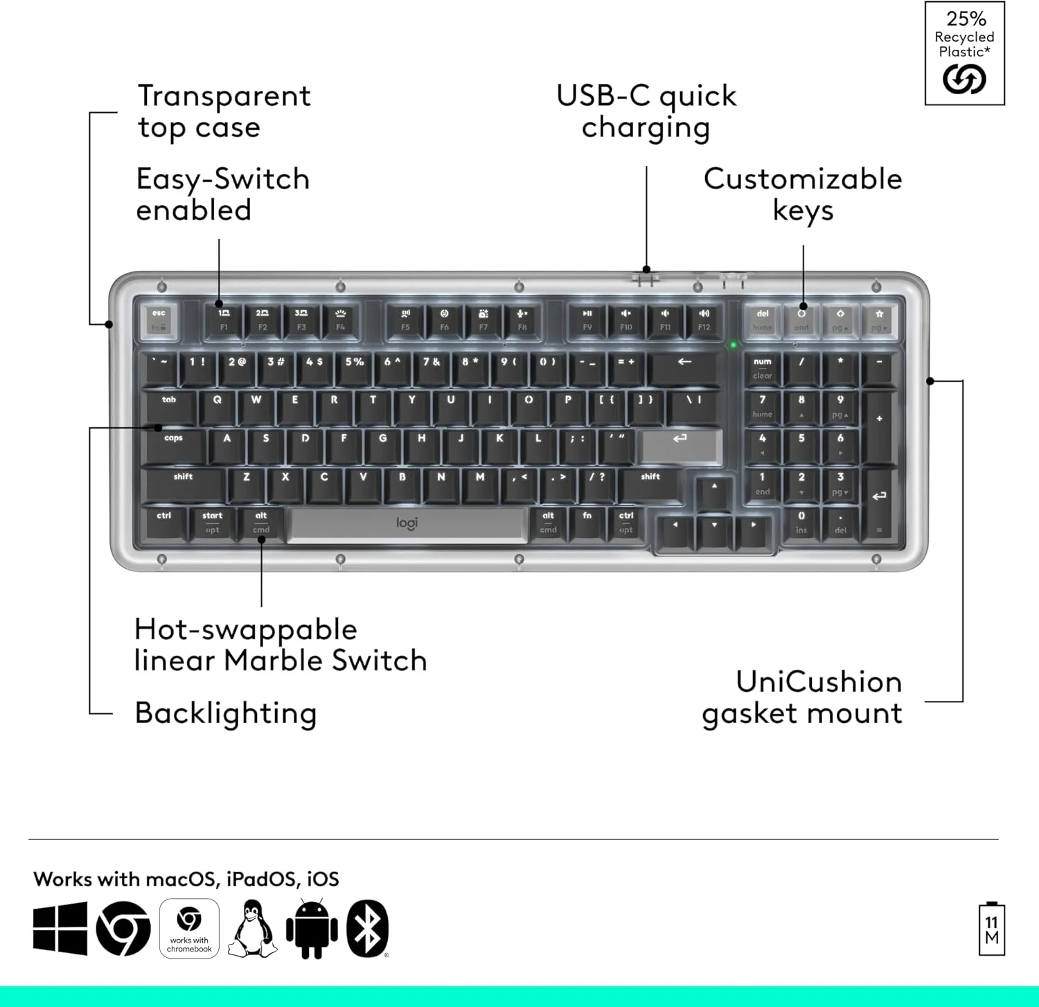 Logitech ALTO KEYS K98M Graphite Logitech — view 2