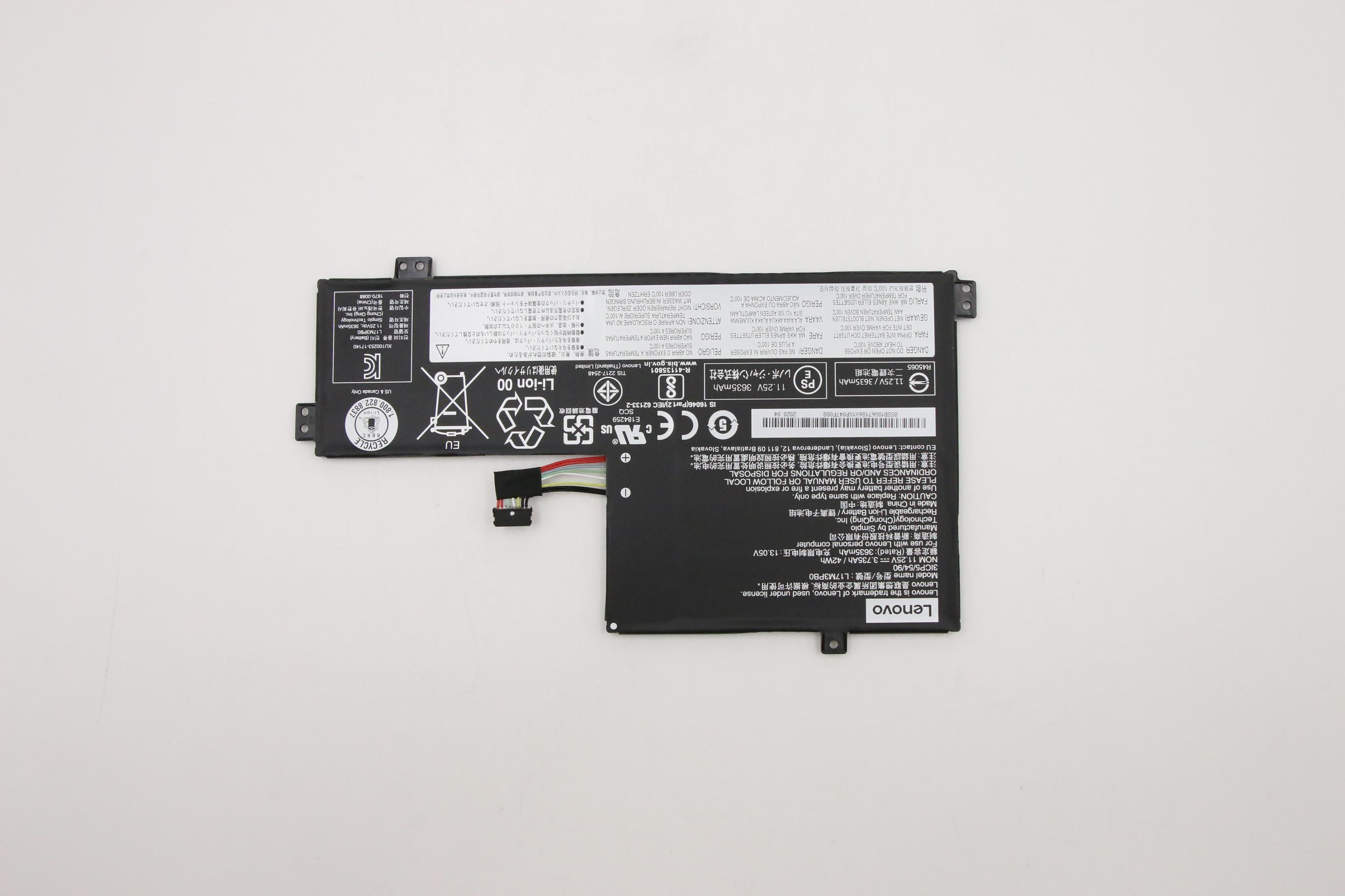 Lenovo 3 Cell Battery, 42Wh, 11.25V, Li-ion, L17M3PB0 thumbnail 2