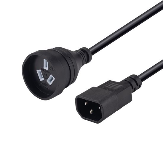 DYNAMIX 0.5m 3-Pin Socket to IEC C14 Male Connector. 10A. SAA Dynamix — view 2