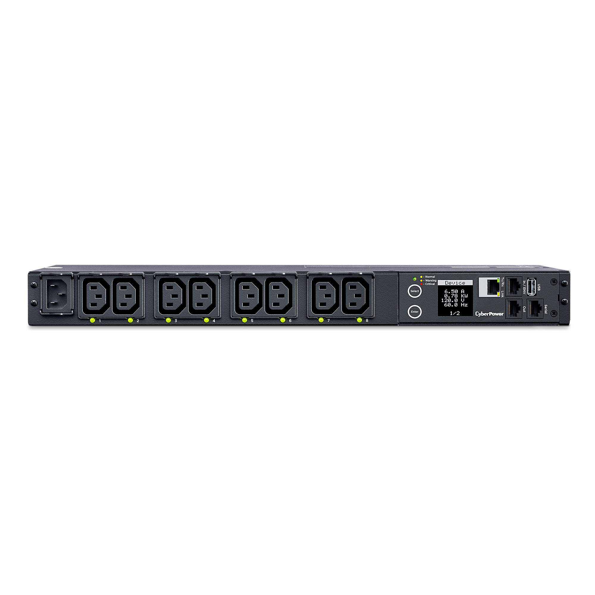 Switched ePDU 1RU horizontal 12Amp input CyberPower Systems — view 2