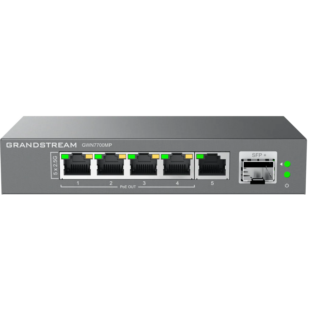 GWN7700MP Unmanaged Multi-Gigabit Switch 5-port 2.5 GigE 1-port SFP+ Grandstream Networks — view 2