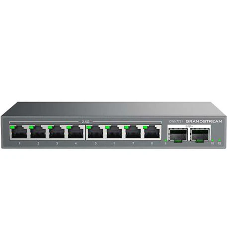 GWN7721 Layer 2-Lite Managed Multi-Gig Switch- 8 x 2.5 GigE- 2 x 10G SFP+ Grandstream Networks — view 2