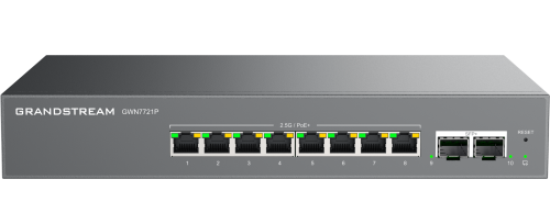 GWN7721P Layer 2-Lite Managed Multi-Gig Switch- 8 x 2.5 GigE- 2 x 10G SFP+ Grandstream Networks — view 2