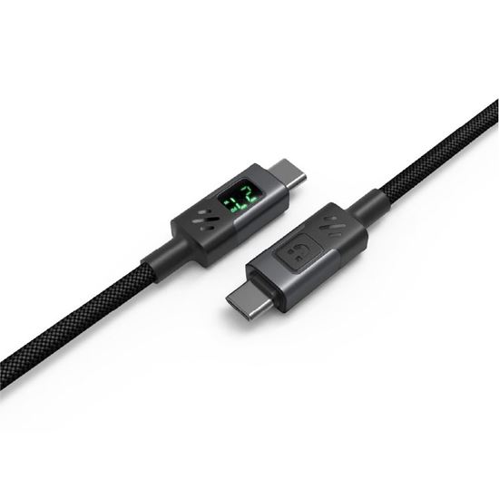 UNITEK 2m 60W PD USB-C to USB-C Nylon Braid Cable with LED Display unitek — view 2