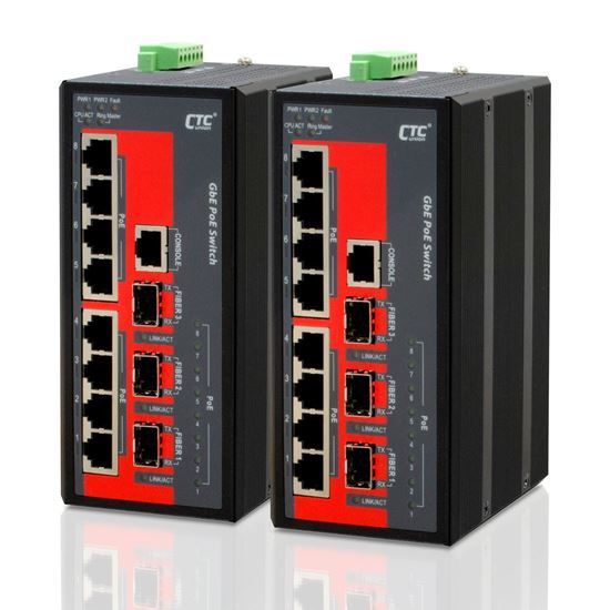 CTC UNION 8 Port Gigabit Managed PoE Switch. -10C ~60C. thumbnail 2