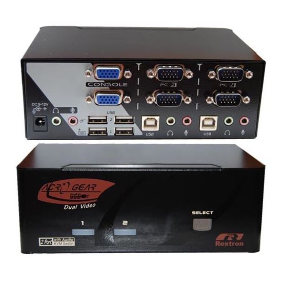 REXTRON Dual View 2 Port VGA/USB KVM Switch with Audio. Rextron — view 2