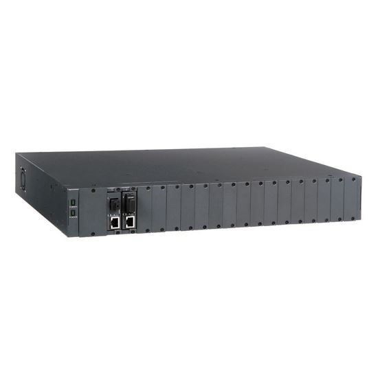 CTS 18 Slot Compact Media Converter Chassis. 19' (1.5RU) with 2x fixed CTS — view 2