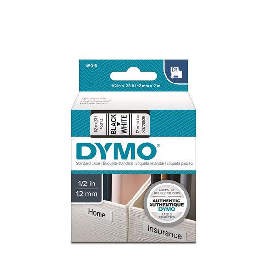 DYMO Genuine D1 Label Cassette Tape 12mm x 7m BLACK ON WHITE Dymo — view 2