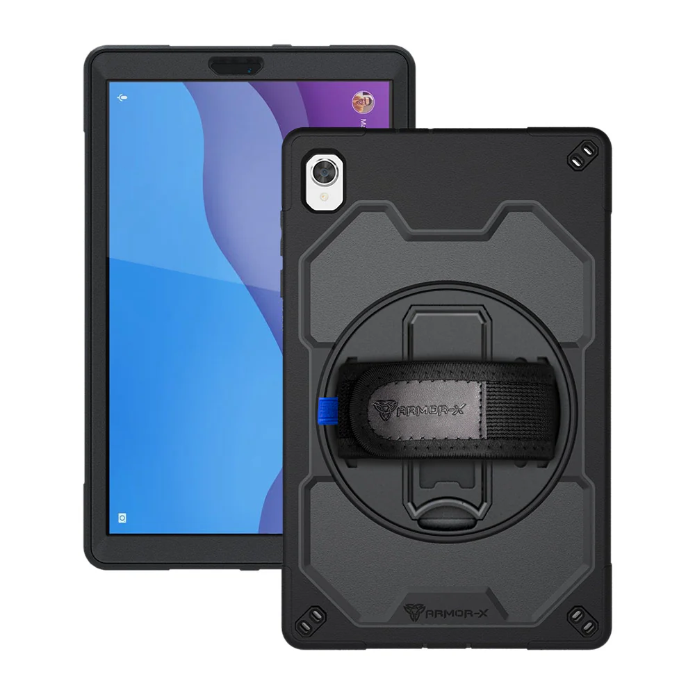 Rainproof Military Grade Rugged Case with Handstrap & Kick-stand for Lenovo Tab M10 HD 2nd Gen Armor-X — view 2