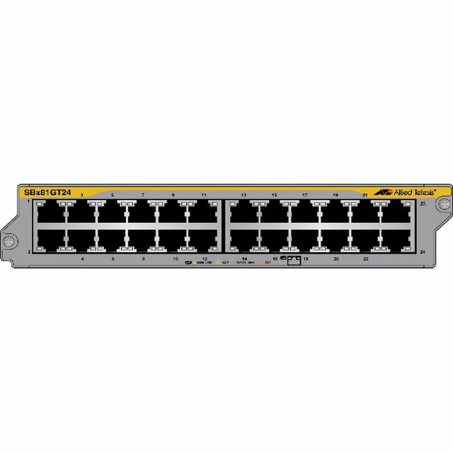AT-SBx81GT24 24-port 10/100/1000T Ethernet line card Allied Telesis — view 2