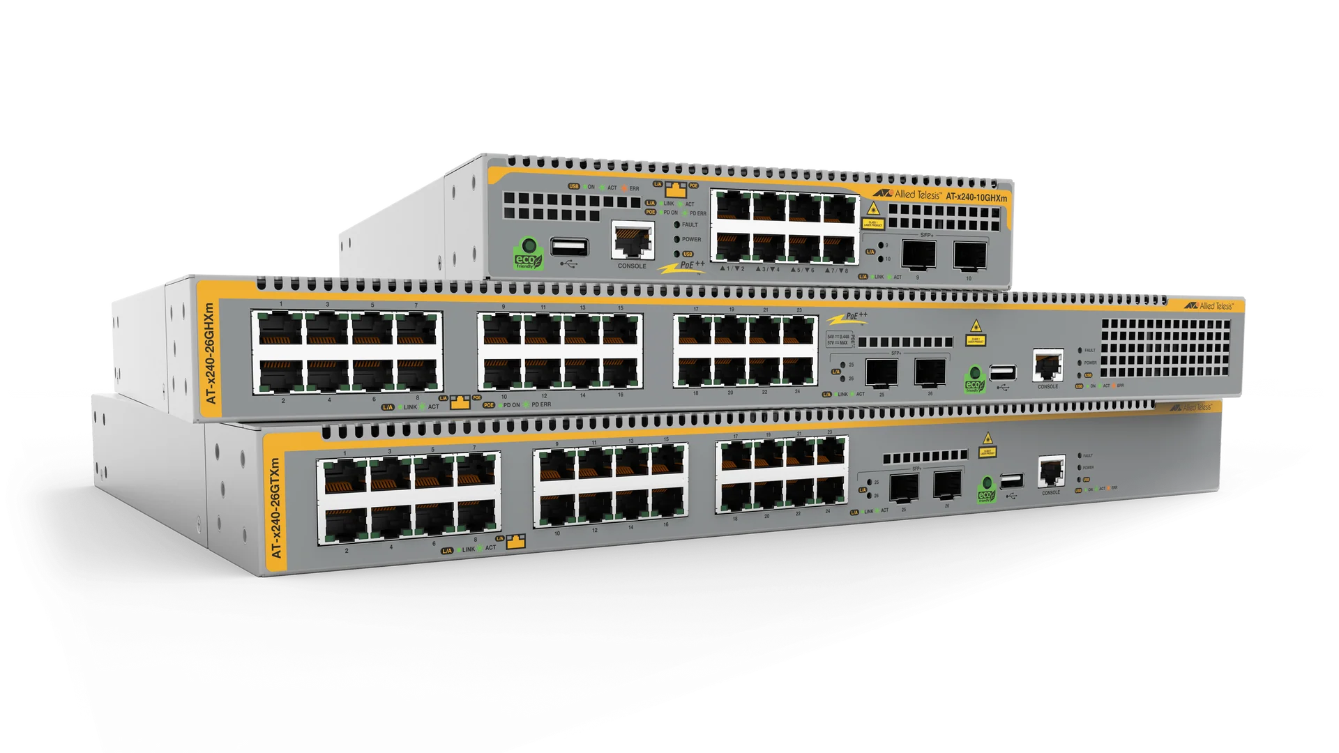 AT-x240-52GHXm-40 Multi-Gigabit Layer 3 Lite Managed Switch- 48x 10/100M/1/2.5/5G PoE++- 4x SFP+ ports- AU Power Cord. Allied Telesis — view 2