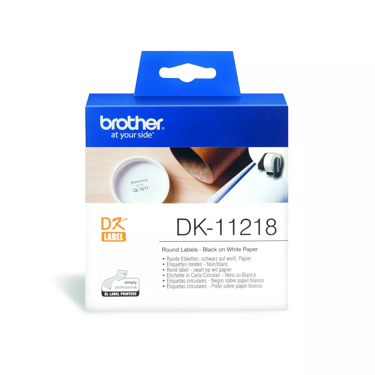 Brother DK11218 1000 Round Labels 24mm x 24mm Brother — view 2
