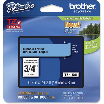 Brother TZe-541 18mm x 8m Black on Blue Tape Brother — view 2