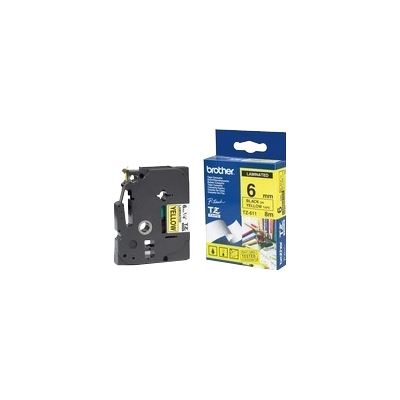 Brother TZe-611 6mm x 8m Black on Yellow Tape Brother — view 2