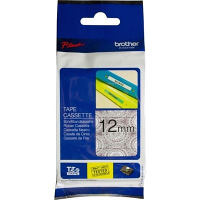 Brother TZEMPSL31 12mm x 4m P-Touch Black on Silver Lace Tape Brother — view 2