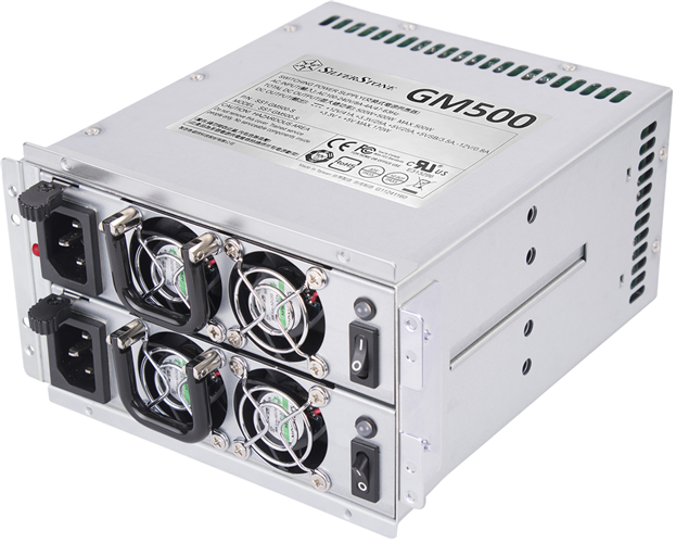 Silverstone GM500-S 500W+500W mini redundant Silver PSU SilverStone — view 2