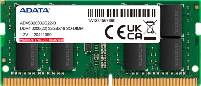 ADATA 8GB DDR4-3200 1024x8 SODIMM Lifetime wty Adata — view 2