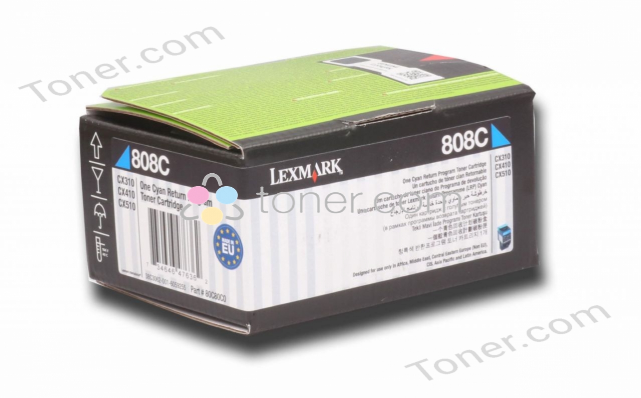 Lexm 808C Cyan Toner Lexmark — view 2