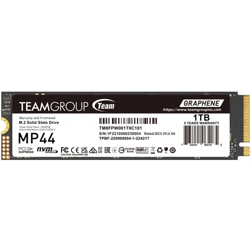 Team MP44 1TB M.2-2280 Pci-E GEN4X4 SSD R/W 7200 / 6200 MB/S Team — view 2