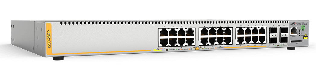 Allied Telesis X230-28GP-40 L2+ Giga Switch, 24X 10/100/1000-T POE+, 4X SFP Ports, 1 X Fixed PSU, Au Power Cord Allied Telesis — view 2