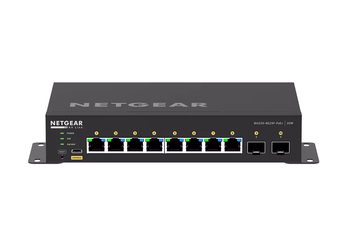 Netgear GSM4210PX-100AUS M4250-8G2XF-POE+ Desktop Managed Switch 8X1G POE+ 220W and 2X10G SFP+ Av Line (GSM4210PX) Netgear — view 2